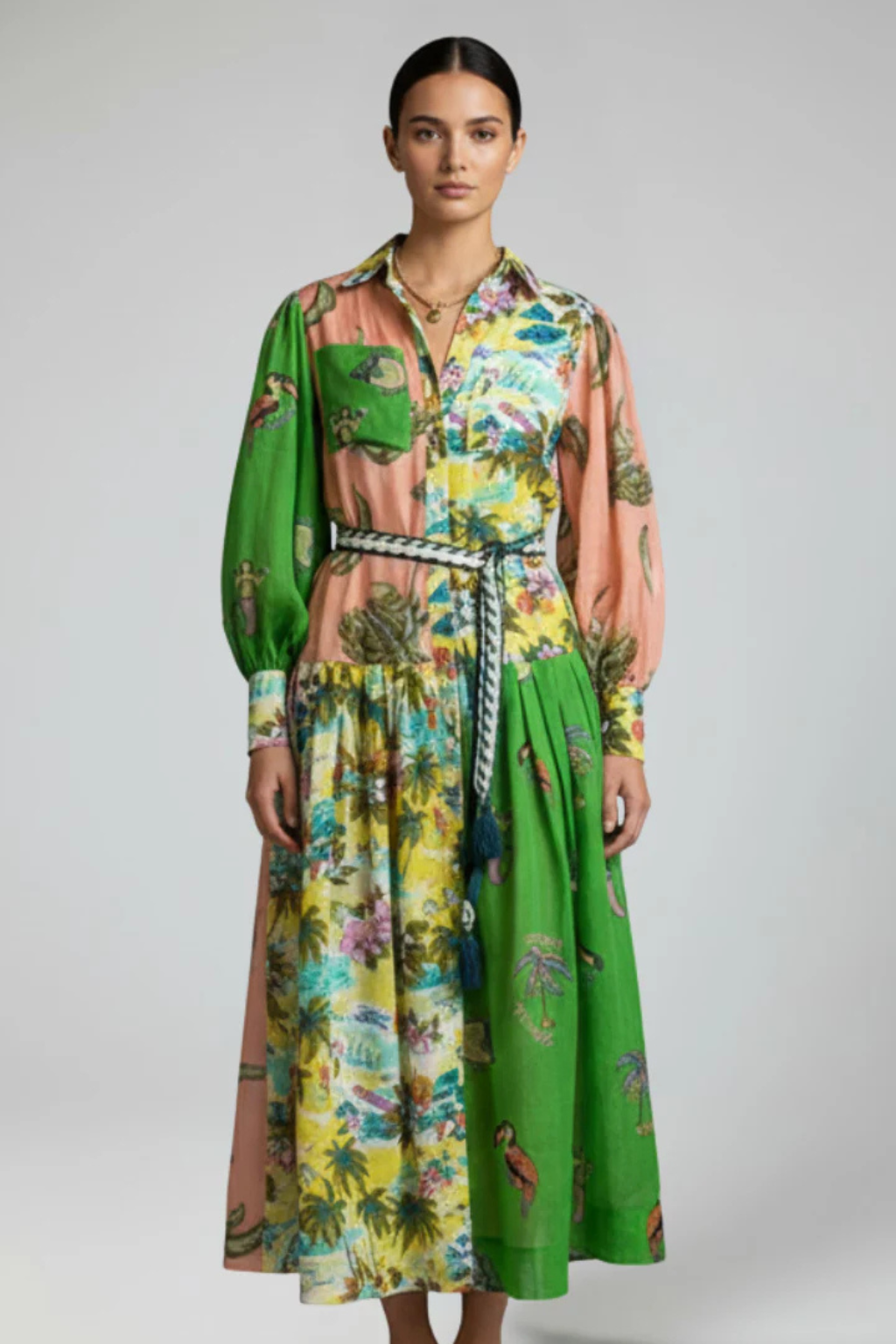 Robe Longue Imprimée Femme | Élégante et Ajustable