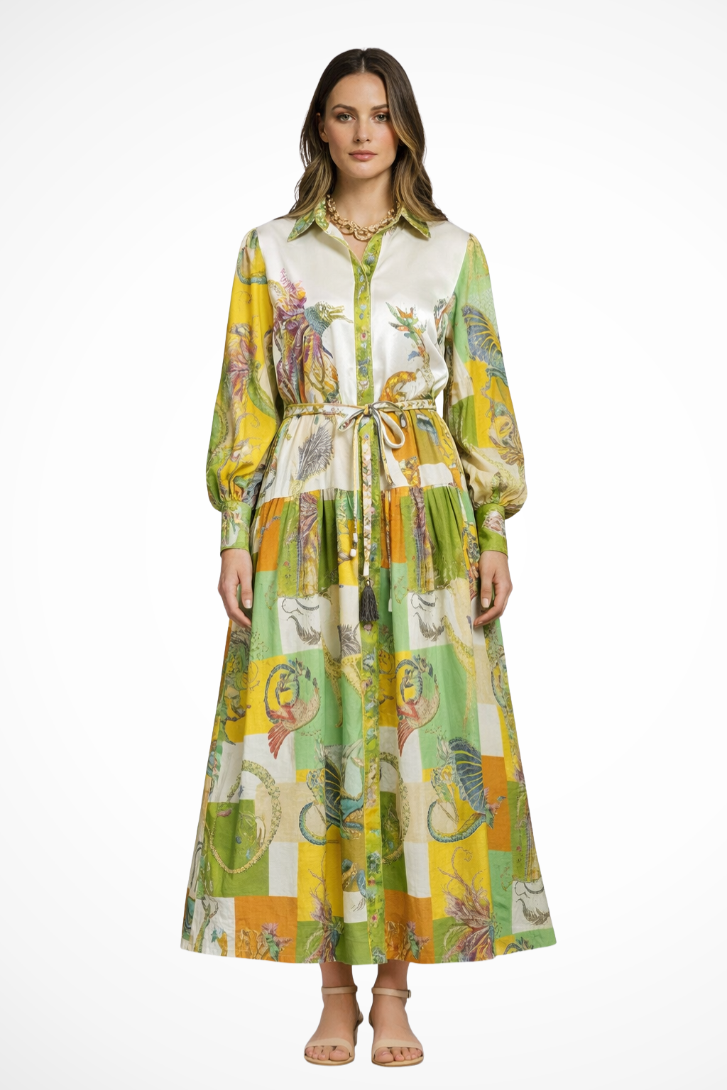 Robe Longue Imprimée Femme | Élégante et Ajustable