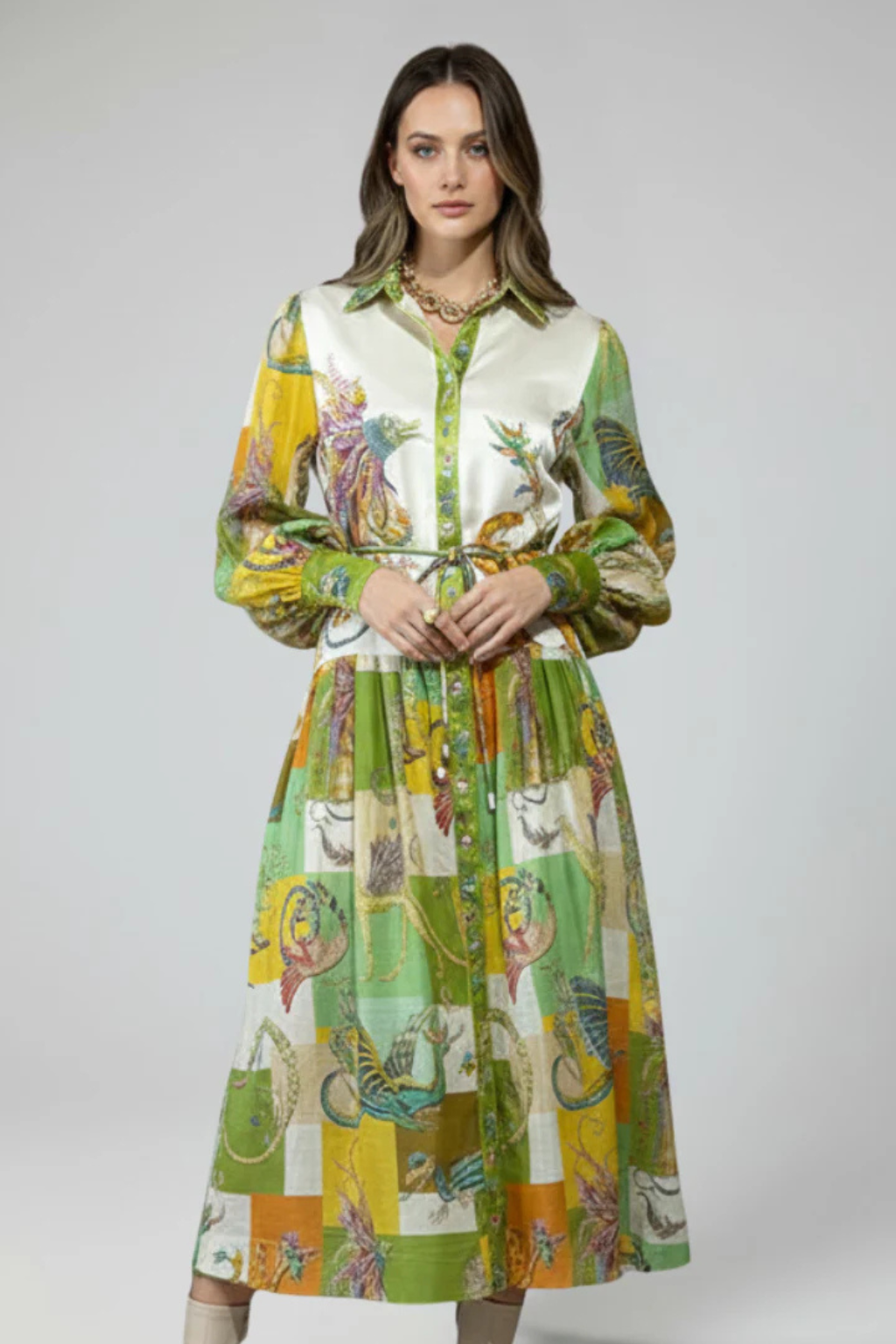 Robe Longue Imprimée Femme | Élégante et Ajustable