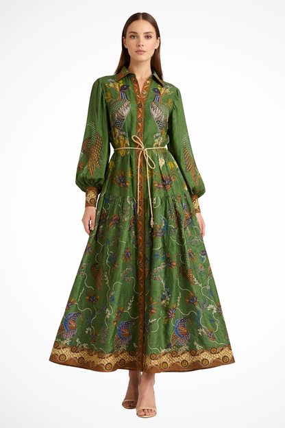 Robe Longue Imprimée Femme | Élégante et Ajustable