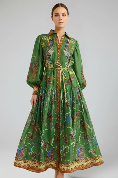 Robe Longue Imprimée Femme | Élégante et Ajustable