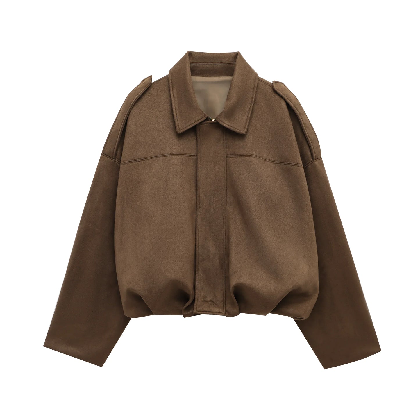 Veste Bomber en Suède pour Femme | Coupe Ample et Manches Longues