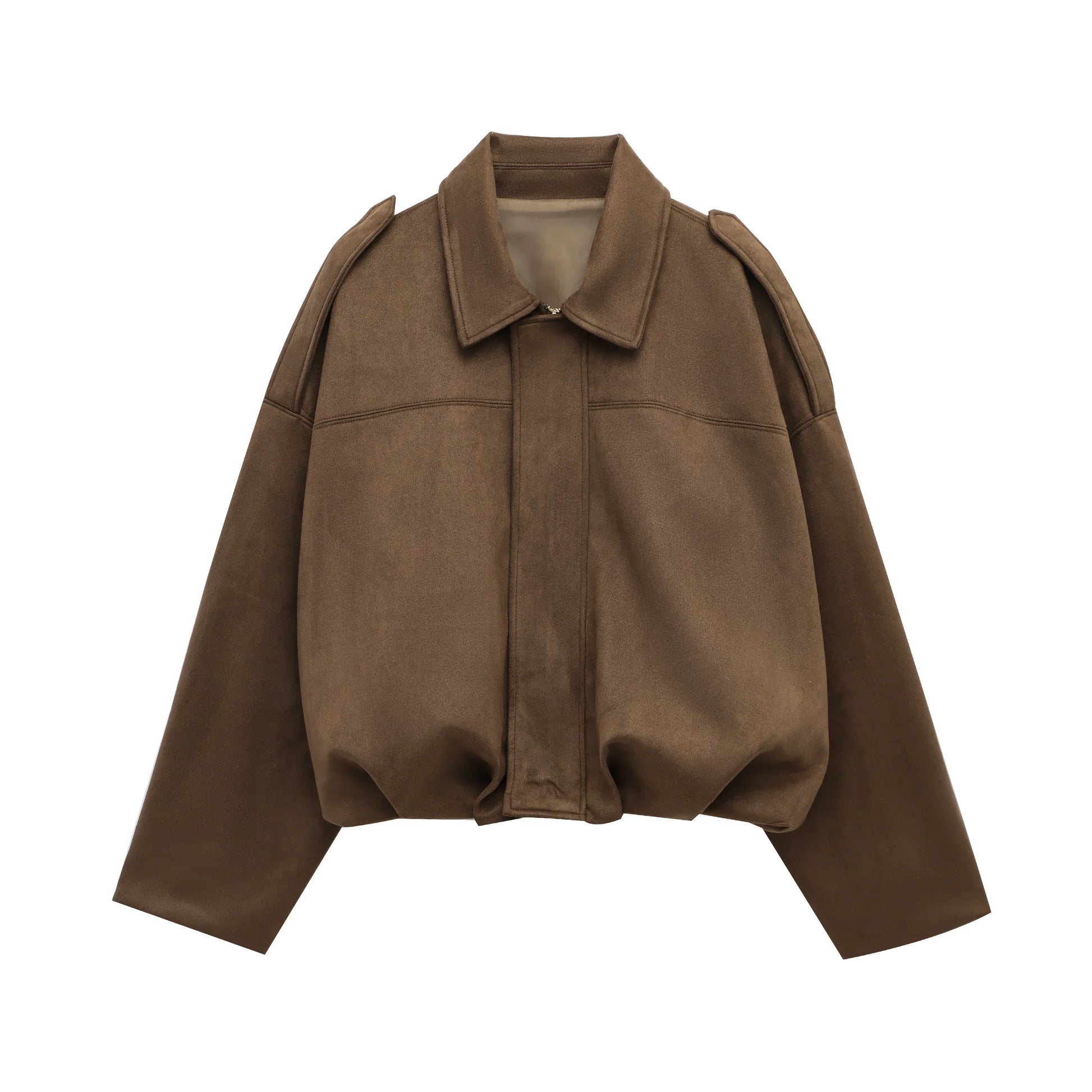 Veste Bomber en Suède pour Femme | Coupe Ample et Manches Longues