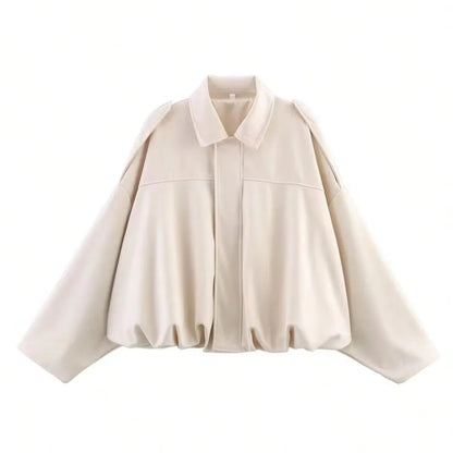 Veste Bomber en Suède pour Femme | Coupe Ample et Manches Longues
