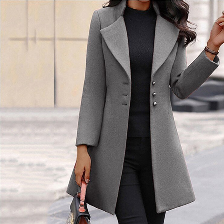 Manteau Femme en Laine Mélangée | Élégant et Sur Mesure pour l'Hiver
