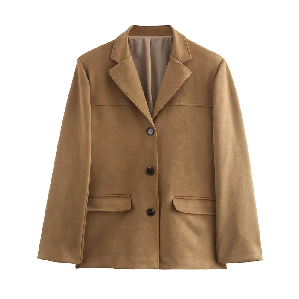 Veste en Cuir Suédé Brun pour Femmes | Style Vintage et Confort Doux