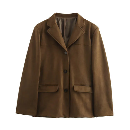 Veste en Cuir Suédé Brun pour Femmes | Style Vintage et Confort Doux