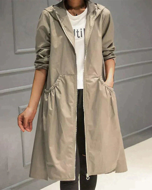 Veste Impermeable pour Femmes | Légère, Longueur Genou, Coupe Décontractée
