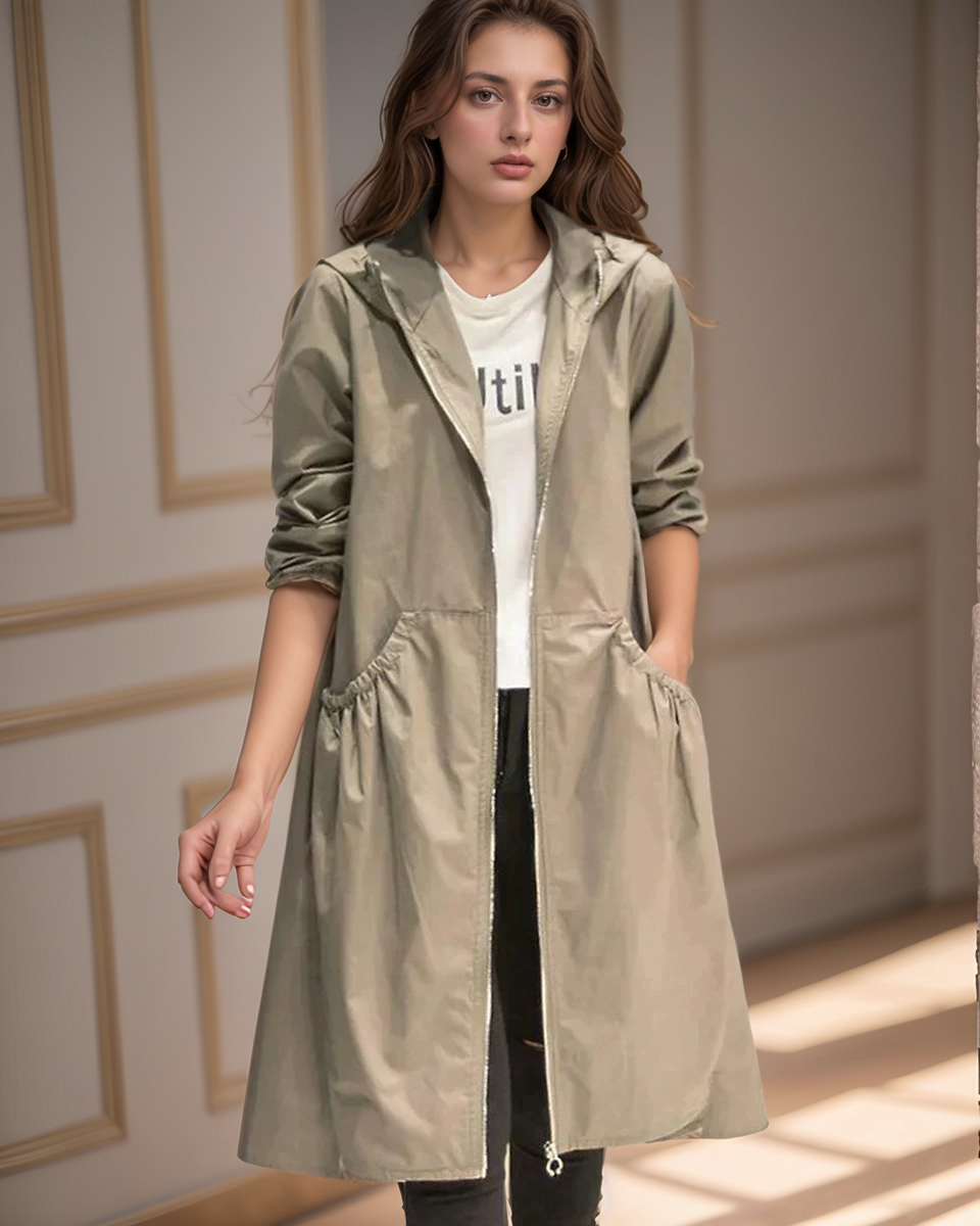 Veste Impermeable pour Femmes | Légère, Longueur Genou, Coupe Décontractée