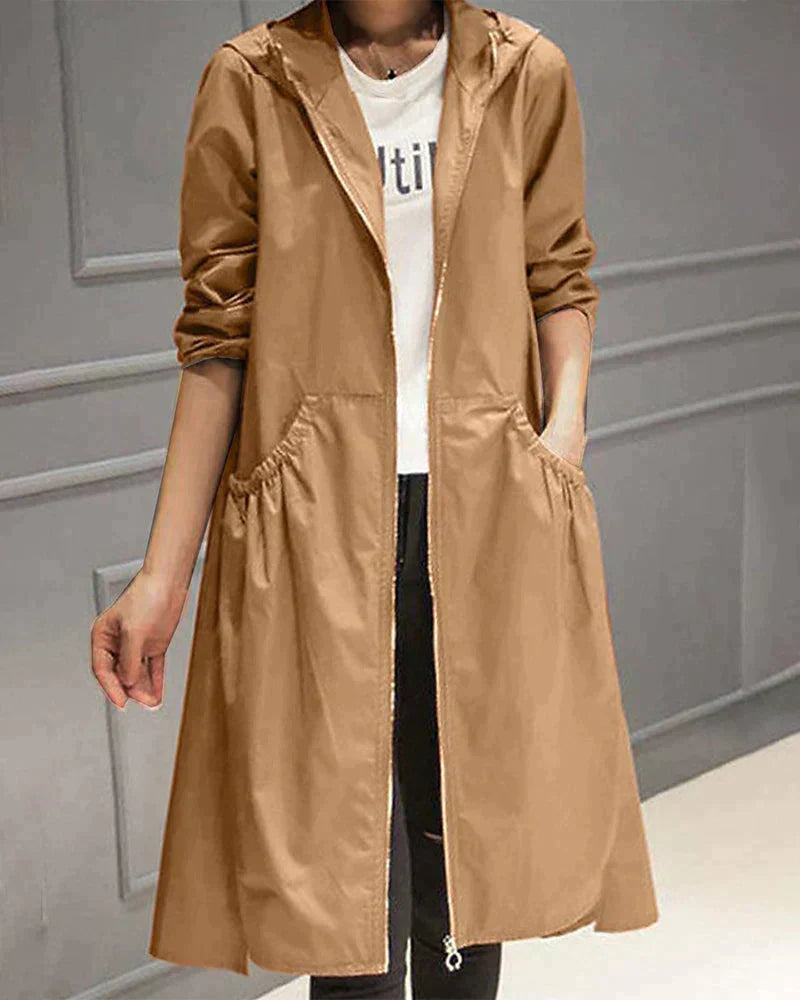 Veste Impermeable pour Femmes | Légère, Longueur Genou, Coupe Décontractée