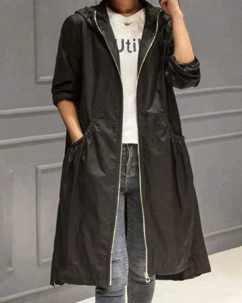 Veste Impermeable pour Femmes | Légère, Longueur Genou, Coupe Décontractée