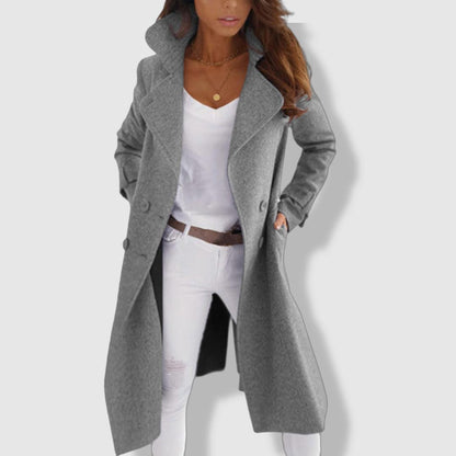Manteau Trench Femme en Laine | Élégant à Double Boutonnage et Large Revers
