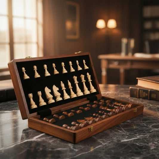 Ensemble d'échecs en Bois Massif | Design Élégant et Durable pour Passionnés