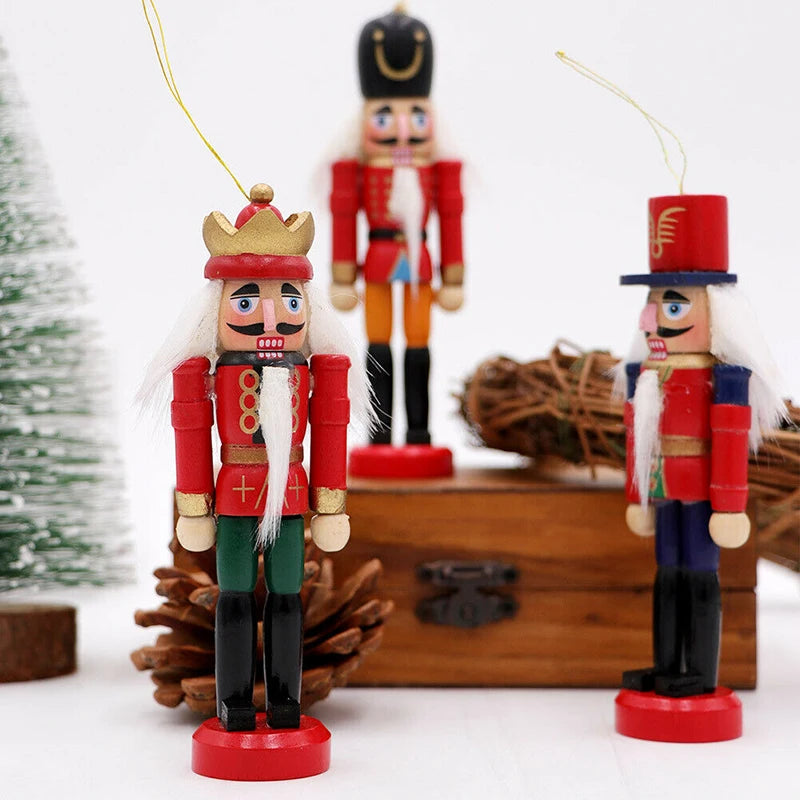 Ornements Casse-Noisette en Bois | Ensemble de 6 Décorations Festives