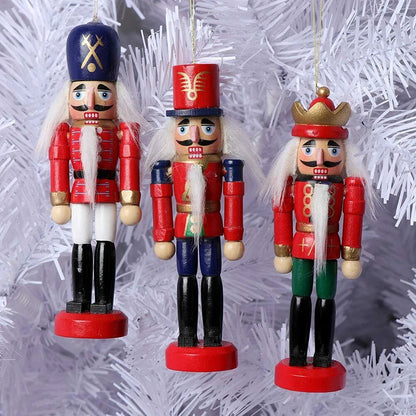 Ornements Casse-Noisette en Bois | Ensemble de 6 Décorations Festives