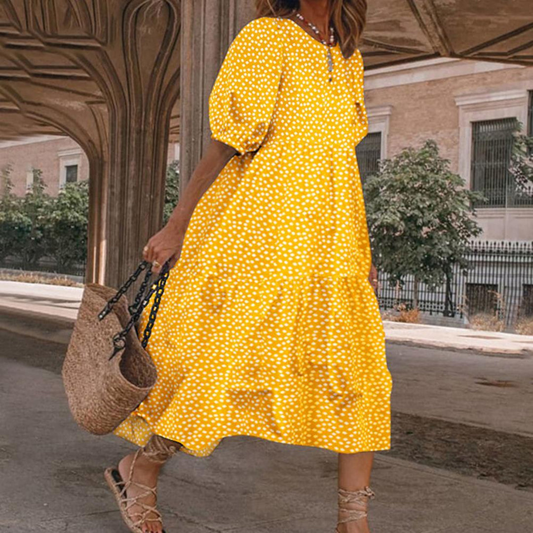 Robe Midi Été en Polyester | Confort et Style pour Journées Chaudes