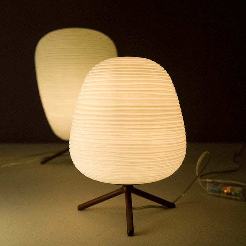 Lampe de Table en Verre Soufflé | Éclairage Apaisant Inspiré du Japon