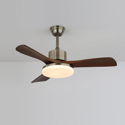 Ventilateur de Plafond en Bois | Élégance Naturelle et Éclairage Doux