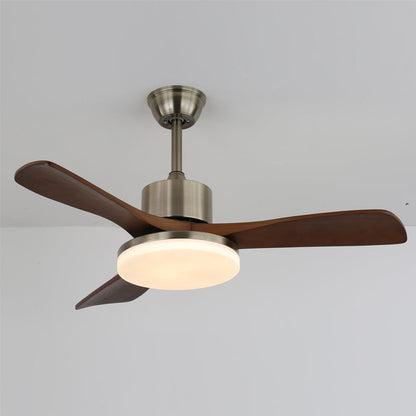 Ventilateur de Plafond en Bois | Élégance Naturelle et Éclairage Doux