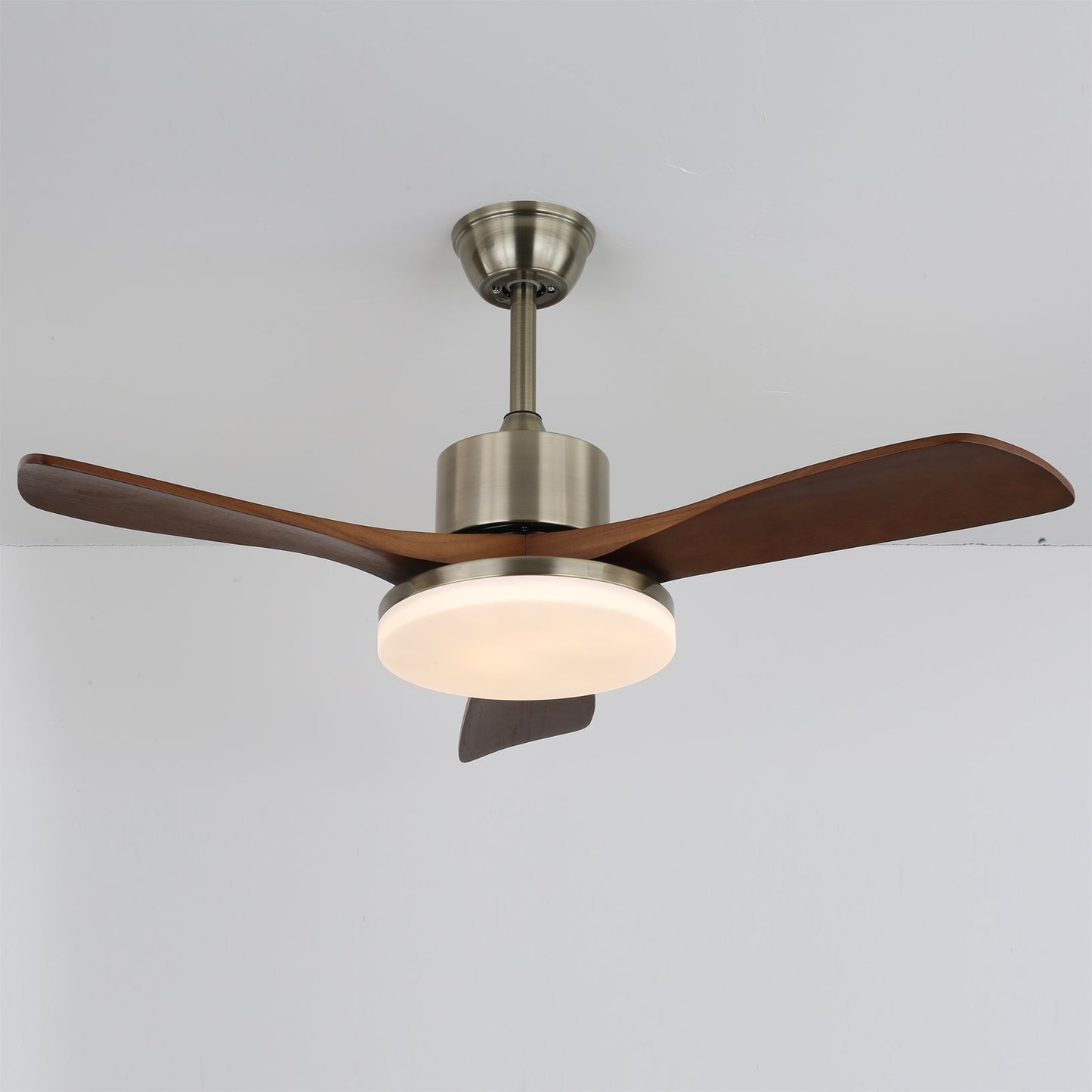 Ventilateur de Plafond en Bois | Élégance Naturelle et Éclairage Doux