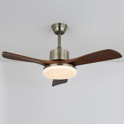 Ventilateur de Plafond en Bois | Élégance Naturelle et Éclairage Doux