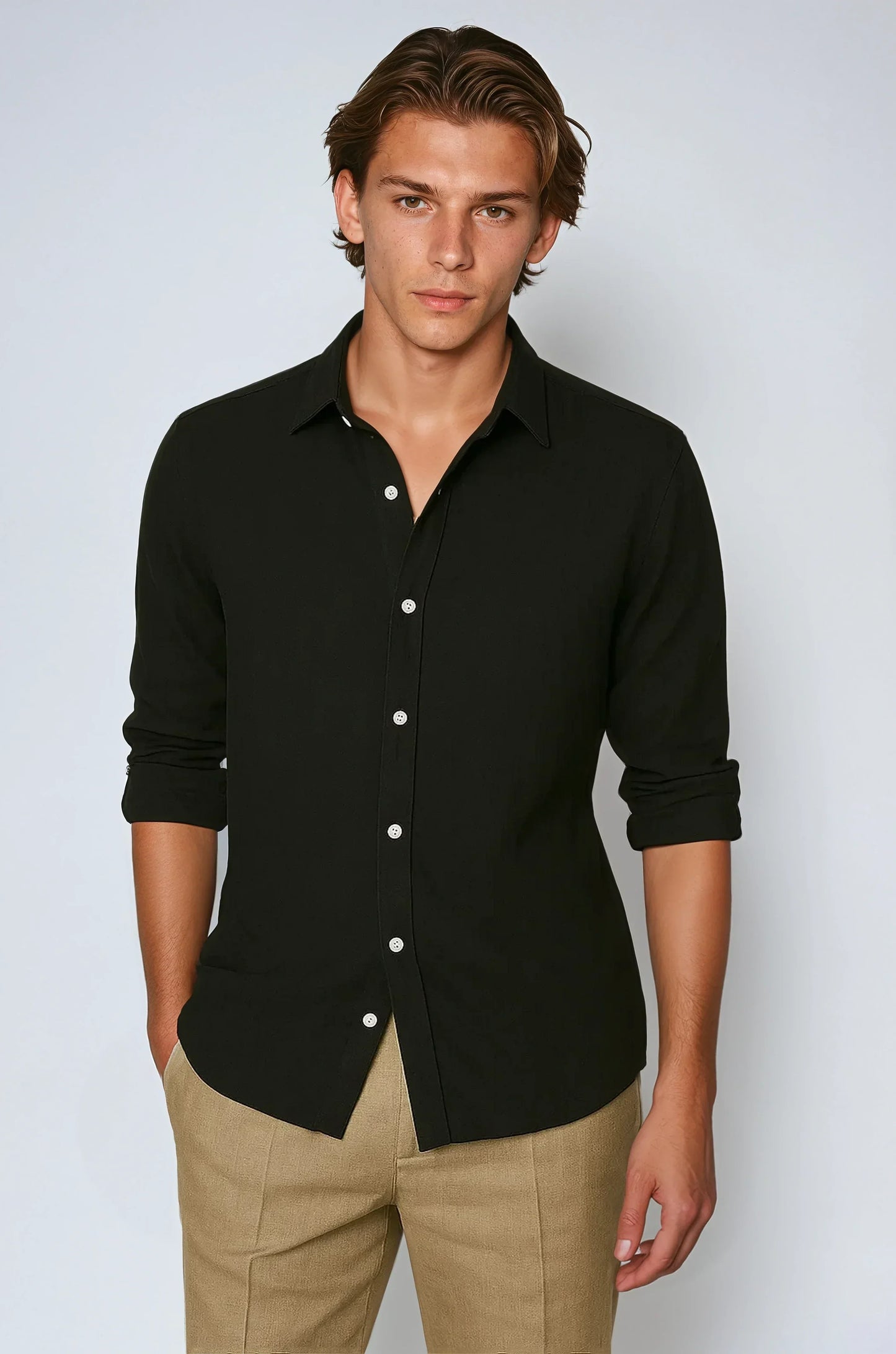 Chemise en Lin Noir pour Hommes | Élégance et Confort au Quotidien