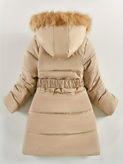 Manteau d'Hiver pour Filles | Douillet avec Capuche en Fausse Fourrure