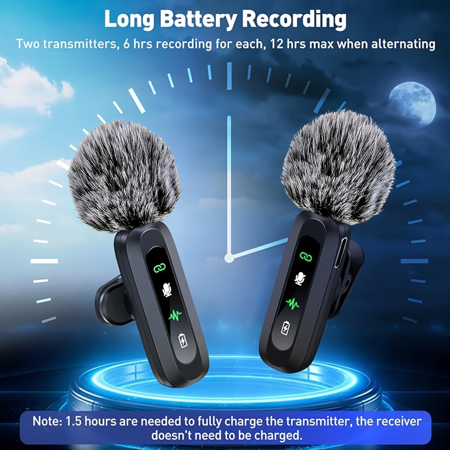 Microphone Lavalier Sans Fil USB-C | Design Compact pour Podcasts et Vlogs