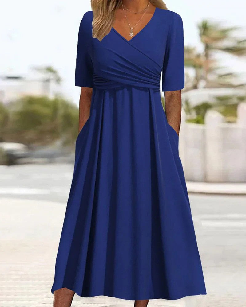 Robe Vintage Femme Décolleté en V | Élégance Intemporelle et Confort Moderne