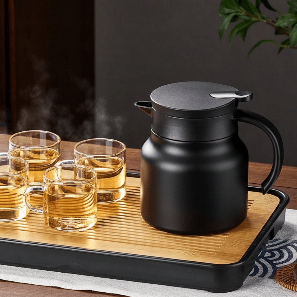 BrewMate – Insulated Teapot with Stainless Steel Strainer & Ceramic for Hot or Cold Tea