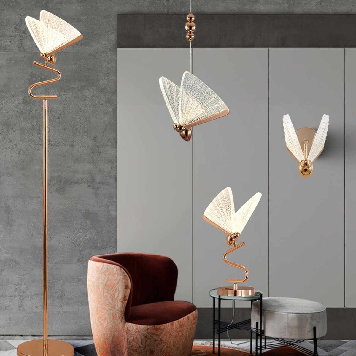 Suspension LED Papillon Design | Éclairage Artistique et Élégant