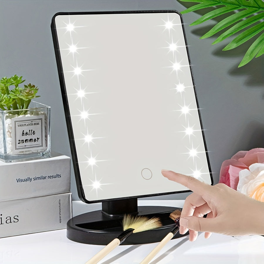 Miroir de Maquillage LED Ajustable | Luminosité Réglable et Portable