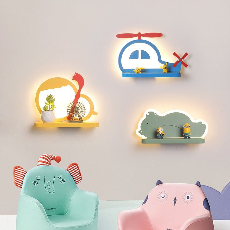 Lampe Murale LED avec Étagère | Charmante Décoration et Éclairage Pratique