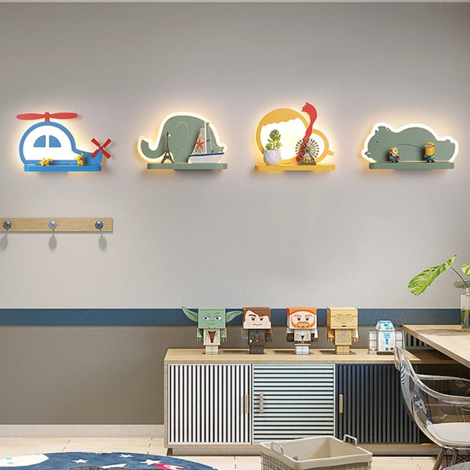 Lampe Murale LED avec Étagère | Charmante Décoration et Éclairage Pratique
