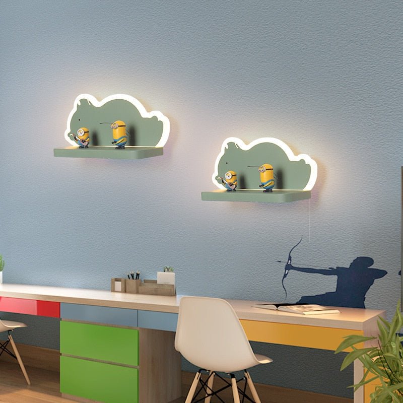 Lampe Murale LED avec Étagère | Charmante Décoration et Éclairage Pratique