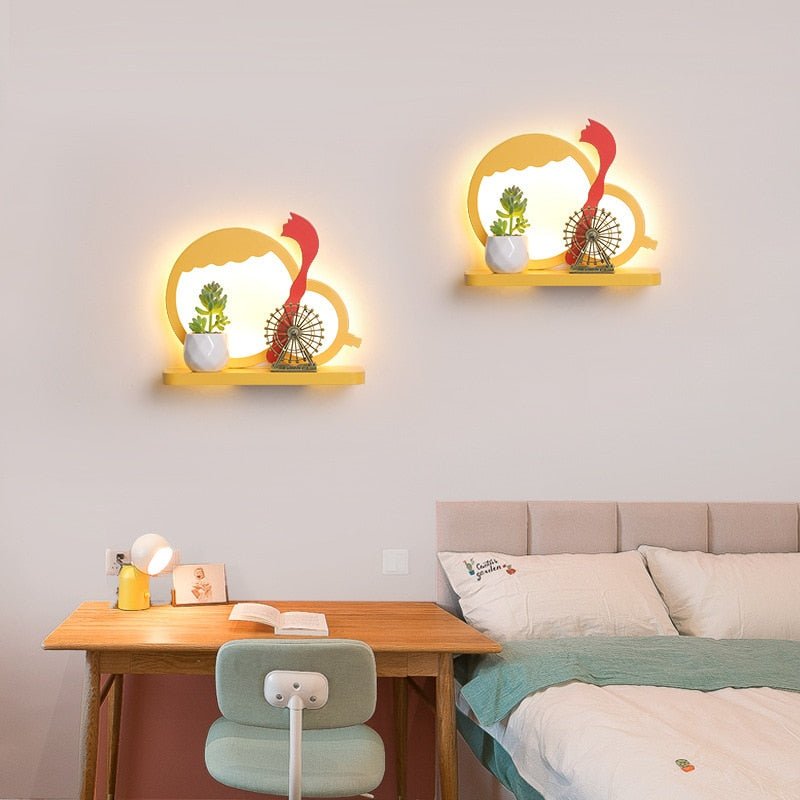 Lampe Murale LED avec Étagère | Charmante Décoration et Éclairage Pratique