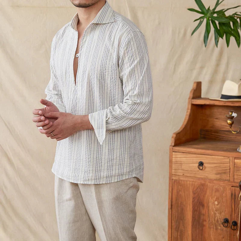 Chemise Habillée en Coton Rayé | Élégance Classique et Confort Optimal