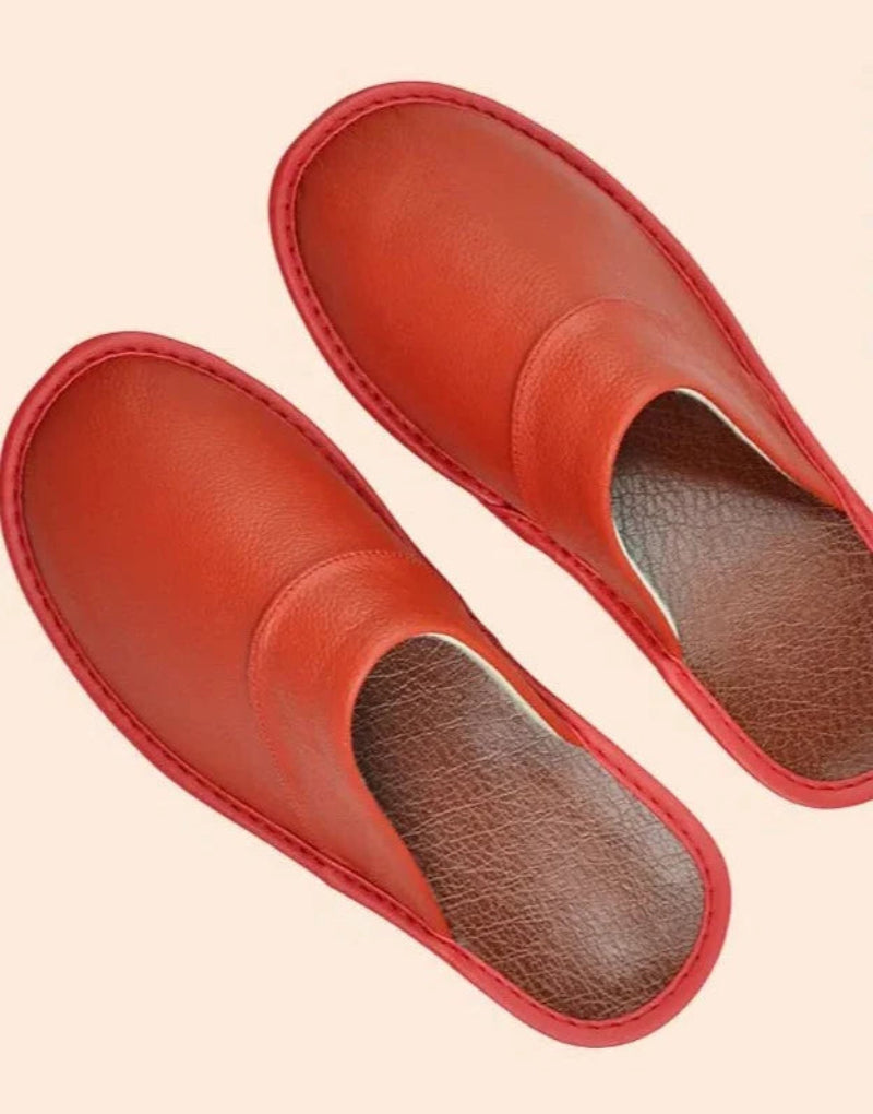 Chaussons en Cuir Véritable - Antidérapants & Confort