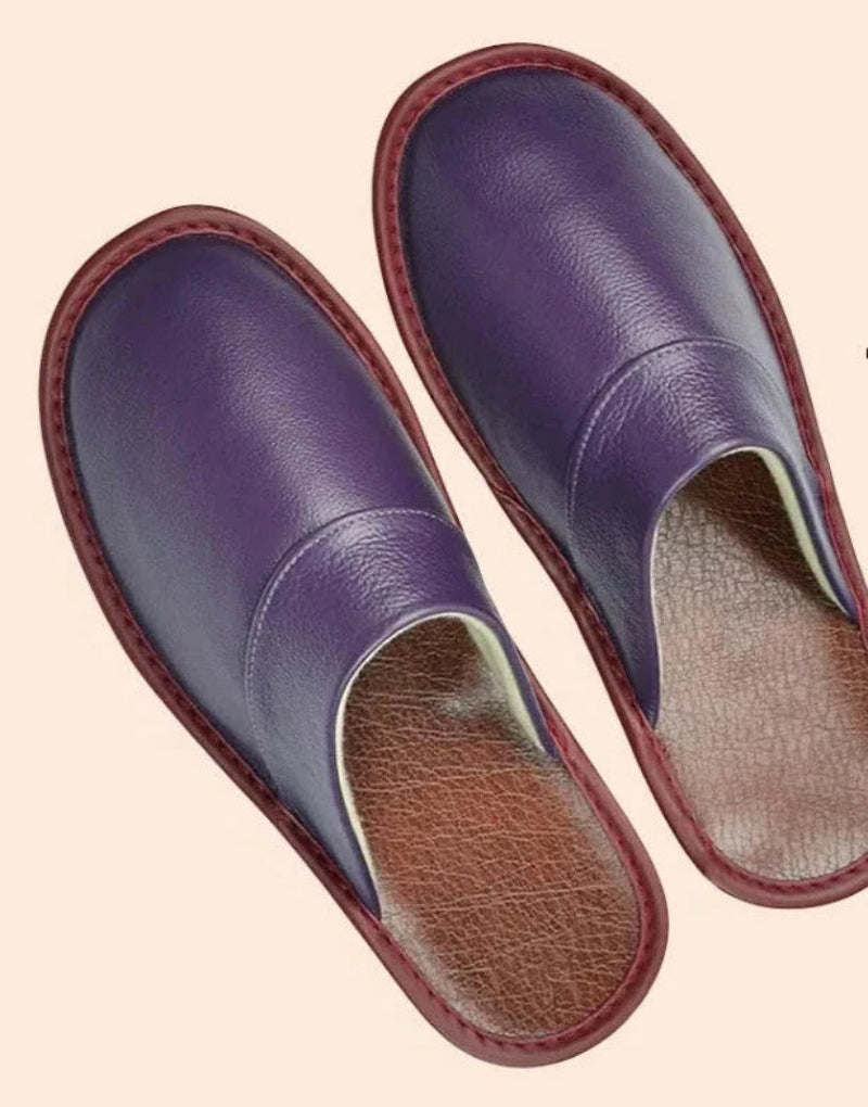 Chaussons en Cuir Véritable - Antidérapants & Confort