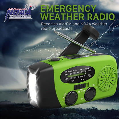 Radio d'Urgence Solaire et Manivelle | Compacte avec Power Bank et Lampe Intégrée