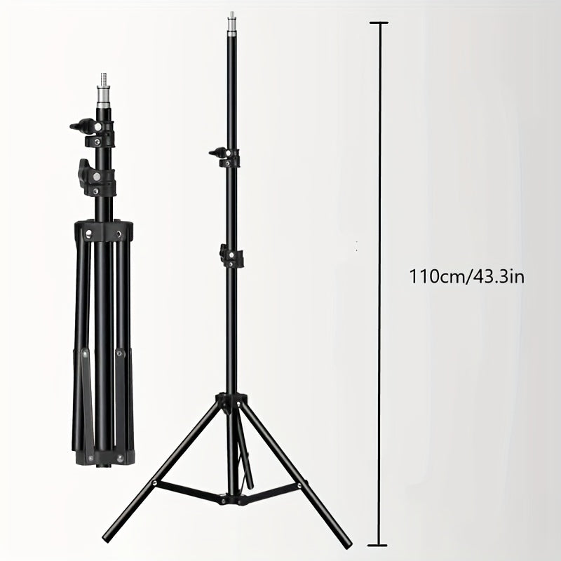 Support de Lumière Ajustable pour Photographie | Hauteur de 1,1 m et Aluminium Robuste