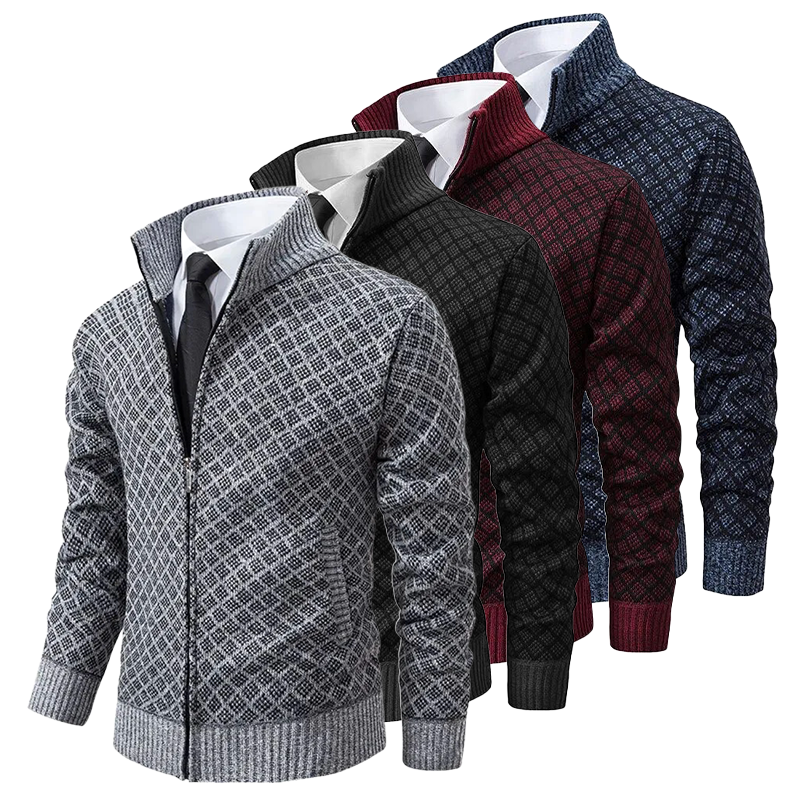 Pull Zippé Tendance et Confortable | Style Moderne avec Motif Géométrique