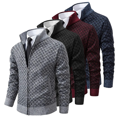Pull Zippé Tendance et Confortable | Style Moderne avec Motif Géométrique