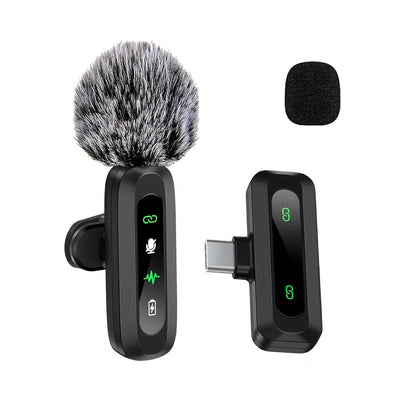 Microphone Lavalier Sans Fil USB-C | Design Compact pour Podcasts et Vlogs