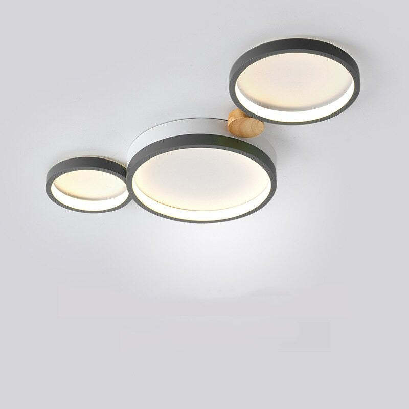 Plafonnier Élégant Blanc et Gris | Design Moderne et Illumination Uniforme