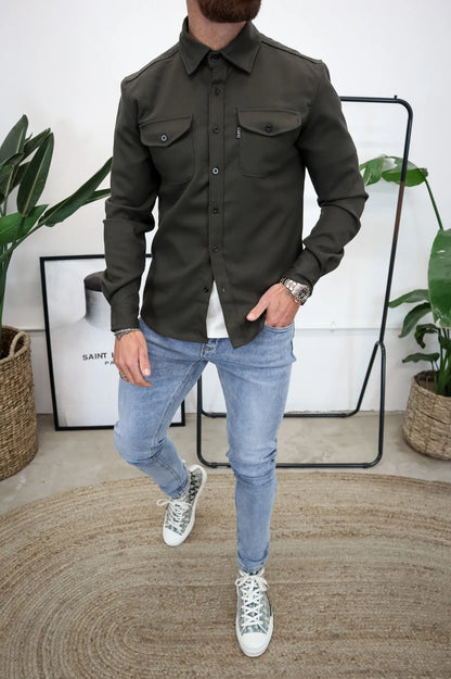 Veste Chemise à Boutons pour Hommes | Confort et Style Décontracté avec Poches