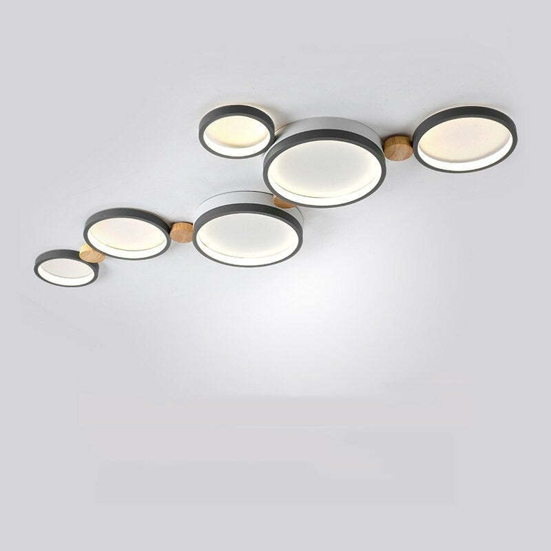 Plafonnier Élégant Blanc et Gris | Design Moderne et Illumination Uniforme