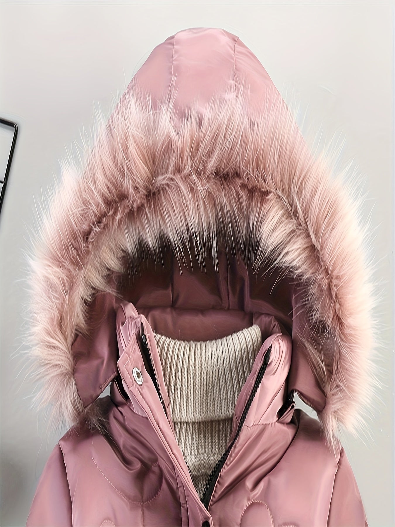 Manteau d'Hiver pour Filles | Douillet avec Capuche en Fausse Fourrure