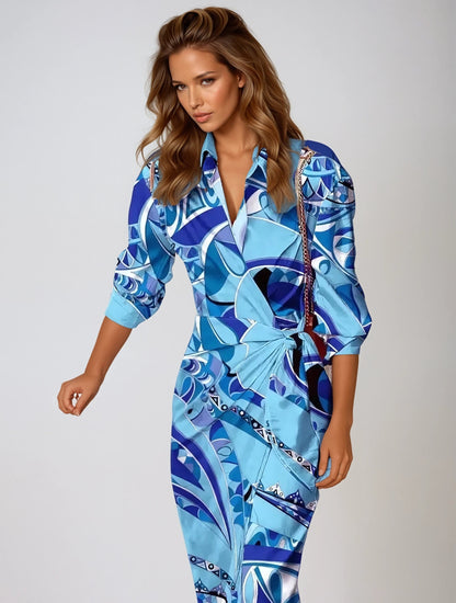 Robe Maxi Élégante Imprimé Abstrait | Style Chic et Confort Optimal