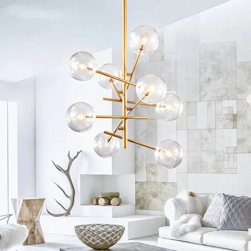 Lustre en Verre Élégant pour Maison | Design Raffiné et Ambiance Luxueuse